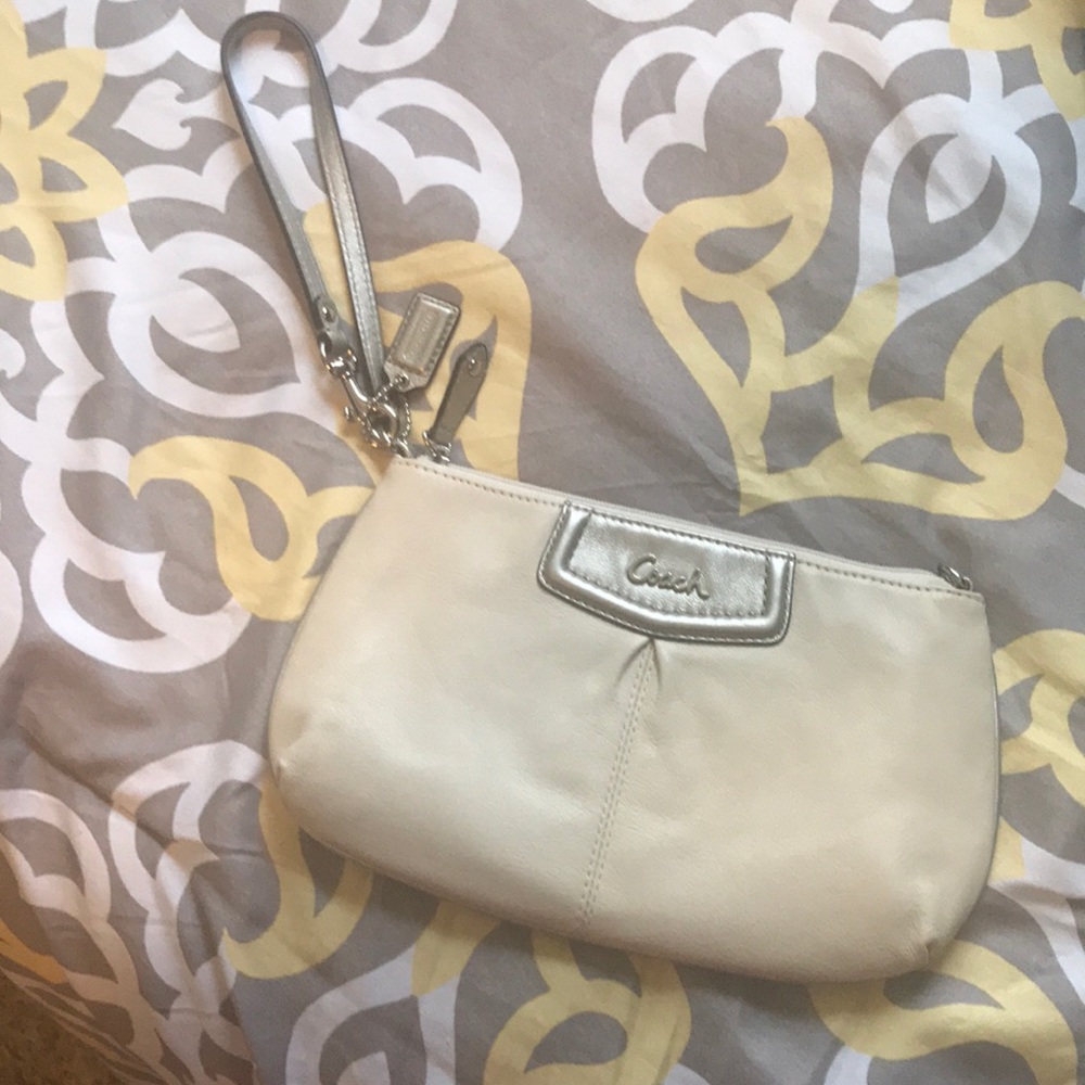 Coach ivory wristlet!